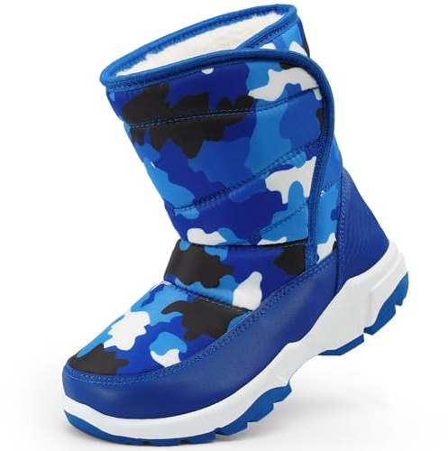 Harvest Land Kids Snow Boots Boys Winter Boots Childrens Waterproof Boot Fur Lined Warm Walking Boots