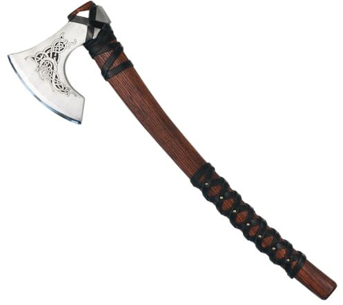 Wikinger Axt Echt - Outdoor Beil - Handgeschmiedetes Camping Beil (Spaltaxt für Holz)
