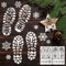 6 Stück Schablonen Weihnachtsmann Fußabdruck, Weihnachten Schablonen Set, Wichtel Fußabdrücke Schablone, Weihnachts Schablonen für Schneespray, für Fenster Sprühen, Wand DIY, Boden (A)