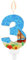 Birthday Number Candle, Beach Theme Birthday Party Candle Sailing Boat Birthday Party Decoration Paraffin Blue Number Candles for Cake for Wedding Summer Party (Number 3)