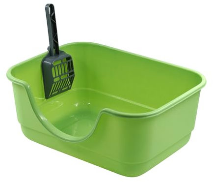 Arenero Gato Grande Bandeja Higiénica Arenero Gatos Gato Caja De Arena Bandeja Arena para Gatos (SOY0216VERDE)