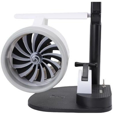 Badafaci Desktop-Turbinenventilator, Kabelloser 15-W-Tischventilator mit Luftbefeuchter und Hellem Rücklicht (Rotlicht)