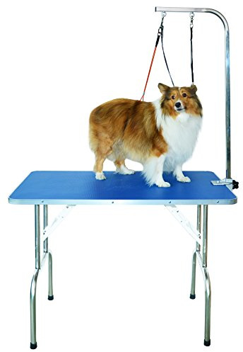 SHELANDY Table de toilettage professionnelle avec double laisse et pince pour chiens de grande et moyenne taille (taille M)