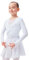 tanzmuster ® Ballettjacke Mädchen Langarm - Mia - aus sehr weichem Baumwollstoff Ballett Top zum Reinschlüpfen in weiß, Größe 104/110