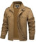 MAGCOMSEN Veste Militaire Homme, Cargo d'extérieur Mi-Saison Pour, Coupe-Vent, Pour le Printemps Décontractée en Coton, Col Montant, Veste de Travail à Poches Multiples