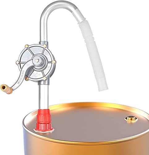 Hand Crank Oil Barrel Pump, 29L / min Aluminum Alloy Rotary Barrel Pump Manual Vacuum Tester Set Brass Brake Bleeder Pump Tool for transferring Liquids, Petrol, Oil, lubricating Oil