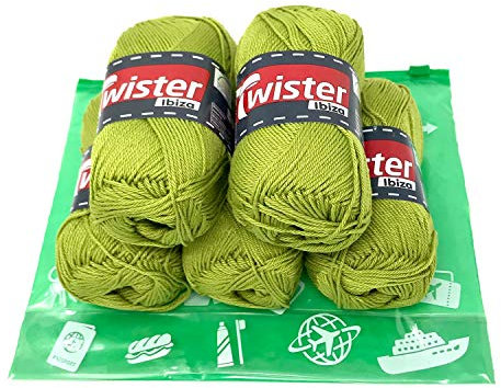Handstrickgarn Häkelgarn Baumwollgarn Stricken Haekeln Basteln 5x50g Fb.72 apfel inkl.Zippbeutel