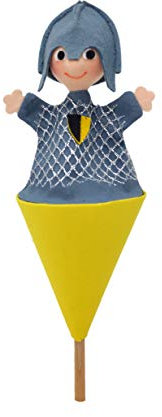 MU Brno - silberner Ritter Handpuppen in einem Kornett, 21 cm