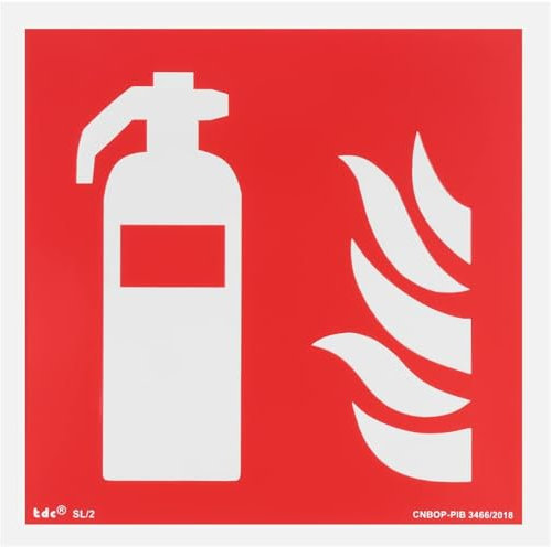 Señal de protección contra incendios Extintor según DIN EN ISO 7010 señal de plástico fotoluminiscente señal de PVC montada con cinta adhesiva de espuma especial de en la parte posterior