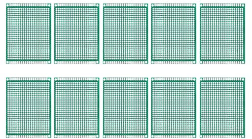 sourcing map 10 Stück PCB Board Einseitige Leiterplatten für Prototyping von Gedruckten Schaltungen Durchkontaktierte Löcher für DIY Löt Elektronikprojekte 60mmx80mm