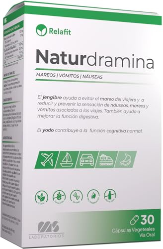 Naturdramina – 30 kapslar | Relafit, MS Laboratorier | Yrsel eller åksjuka | Illamående | Kräkningar | Lämplig för veganer