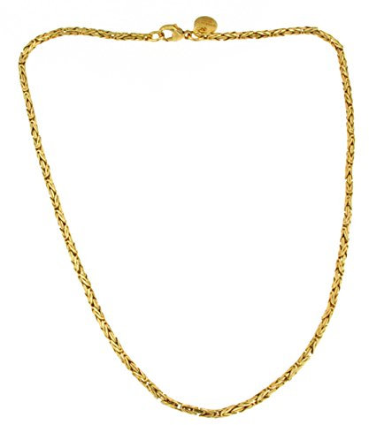 Byzantiner Königskette rund geschliffen 18kt Gold Doublé 2,5mm Länge 40cm, Halskette Herren-Kette Goldkette Damen Geschenk Schmuck ab Fabrik Tendenze-Italy