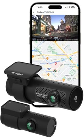 BlackVue DR770X-2CH Dash Cam UK Edition - Dual 1080p Full HD Front & Rear Cameras, Sony STARVIS Sensors, GPS, Wi-Fi, Bluetooth, 64GB SD Card, Parking Mode, 4G LTE Ready