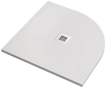 IMPERIAL BAGNO - Plato de ducha blanco mármol resina semicircular 80x80 90x90 (90x90)