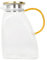 Pichet à eau 1.8L,Carafe en Verre Borosilicate avec Couvercle en Acier Inoxydable,Carafe à Eau,Carafe de Porte de Réfrigérateur étanche pour Boissons Chaudes ou Froides
