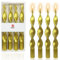 Gedengni Spitzkerze, goldene Kerzenständer, 25,4 cm, metallische gedrehte Kerzen, lange Kerzenständer, goldene Spitzkerzen für Tischdekoration, Einweihungsgeschenkidee, 17D-MT-Gold von vier