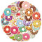 Hrlace 50 Stück Süßigkeiten Aufkleber Donut Thema Cartoon Decals Set Wasserdicht Vinyl Stickers Abziehbilder für DIY Scrapbook Laptop Planer Sammelalbum Tagebücher Album Deko