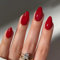 Ceboic 24 Pcs French Tip Press on Nails, Almond Short False Red Full Cover Fake Nails Solid Color Artificial Glue on Nails, Natural Reusable Stick on Nail for Women Girls Nail Art Gifts