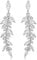 Fern Silver Sparkly Crystal Leaves Earrings
