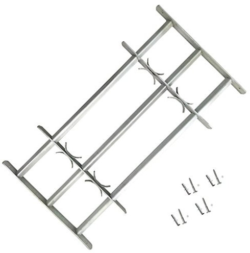 Festnight Einstellbares Fenstergitter Stahl Gitter Sicherheitsgitter mit 3 Querbalken für Fenster von 700-1050mm Breite