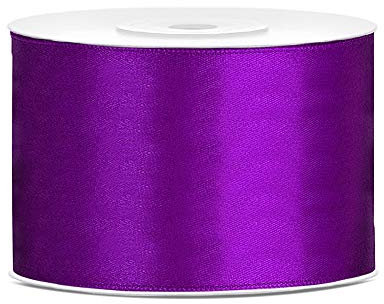 DaLoKu Satinband 6/12/25/38/50/100mm x 25m Geschenkband Schleifenband, Größe: 50mm x 25m, Farbe: Purple