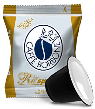 Caffè Borbone Respresso, Mélange Or - 50 Capsules - Compatibles avec les machines à café à usage domestique Nespresso®*