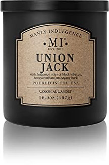 Manly Indulgence Duftkerze im Glas - Union Jack (467g) - Die moderne Frische für dein Zuhause - Brenndauer bis zu 60h