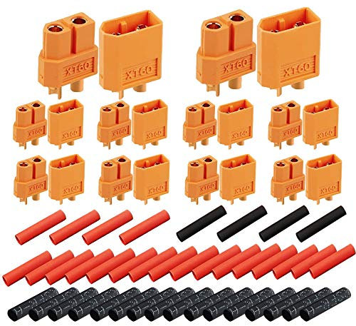 Senven (10 paires) Adaptateur XT60 Mâle Femelle de Haute Qualité, XT60 Mâle Femelle Connecteur de Prise Circulaire - Connecteur Haut Courant pour Adaptateur de Batterie RC Lipo - 20 Pcs.
