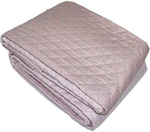 Russo Tessuti Copriletto Trapuntato Primaverile TRAPUNTINO Bicolore Letto Singolo 1 Piazza -Rosa Cipria