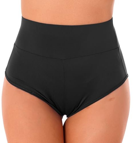 iiniim Damen Slip Mini Sport Kurze Hosen Bikini Badehose Hotpants Tights Shorts Laufshorts Fitness Yoga Leggings A Schwarz L
