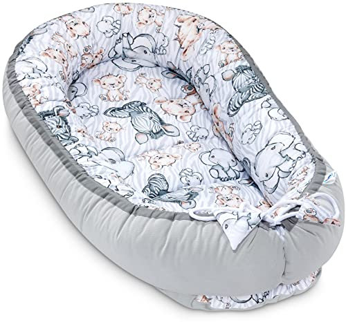 Pepi - Baby-Nest - Nestchen Baby - Baby-Nestchen für Neugeborene - Kuschelnest mit antiallergischer Füllung - Kokon aus Velvet und Baumwolle