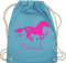 Turnbeutel Rucksack - Pferd - Pferde Geschenk Mädchen - Unisize - Hellblau - kindergarten pferderucksäcke pferden horse beutel schule pferderucksack pferdemotiv sportbeutel maedchen