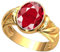 SIDHARTH GEMS Verstellbarer Ring für Damen und Herren, 9 Karat, Messing, Rubin Manik, Messing, Rubin Rubin Manik