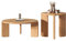 Exquisiter runder Couchtisch aus massivem Holz, kleiner Wohnzimmer-Sofa-Beistelltisch, einfacher multifunktionaler Kombinationsset-Beistelltisch, Nachttisch im Wabi-Sabi-Stil (Farbe: B, Größe: 50 + 80