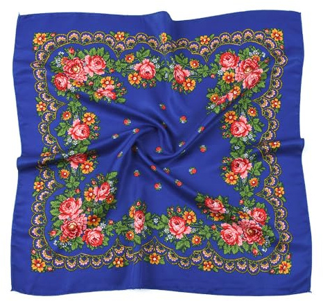PETOSA Pañuelos cuadrados rusos para la cabeza, diadema ucraniana, hiyab musulmán, pañuelo tradicional, chales, envolturas de tela