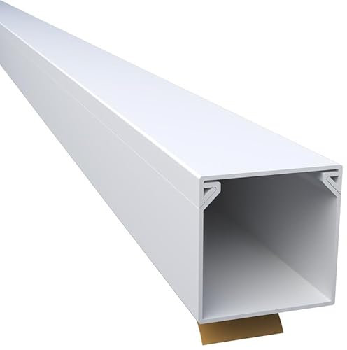 CILSON WDK2525SW 6700160 Cable Duct Self-Adhesive 25 x 25 mm White - 1 m / 1000 mm, Clean Corner Guide, Stable Cable Management