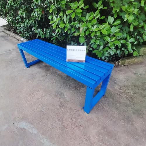 Gartenbank Metall Blau Modern Gartenbank Wetterfest 3 Sitzer Sale, Massiv und Robust, Stabil Eigenmontage, Einfach und Schnell Gartenmöbel Bänke für Garten(Blue,100cm)