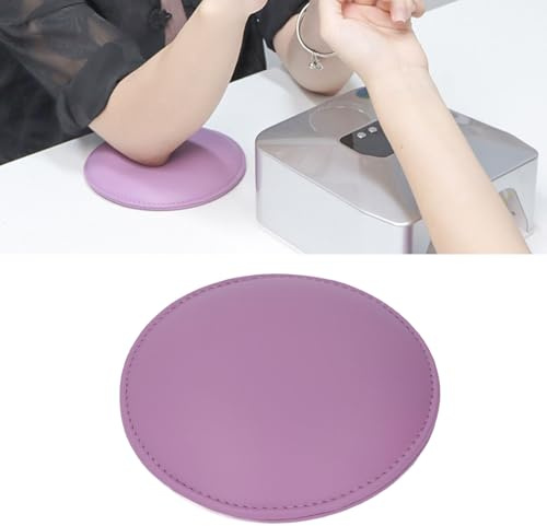 Nail Tech Elbow Pillow, Memory Foam Cushion with PU Leather, Comfortable Support Hand Cushion for Manicure, Thoughtful Chioce for Nail Art Techs or Friends (Purple)