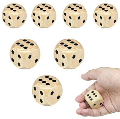 7 Stück 30mm Würfel Groß, Stilvoll Und Exquisit Holzwürfel, Spielwürfel, Geeignet Für Gaming-Unterhaltung, Kartenspiel, Erhöhung Der Zufälligkeit, Bestimmung Von Aktionsschritten Oder Events