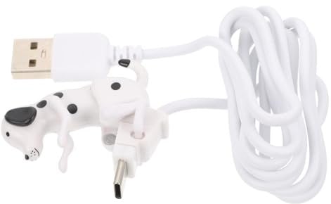 Housoutil Funny Dog Type-c Charging Cable Usb Creative Design Portable Charging Adapter for Mobile Phones Swings When Charging for Use