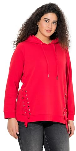Ulla Popken Damen große Größen Übergrößen Plus Size Sweatshirt, Schnürung am Schlitz