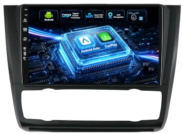 MSD 9 Pouce Autoradio pour BMW 1 Series E81 E82 E87 E88 (2004-2012) | Wireless Carplay Android Auto | Android 15 GPS Navigation Radio | Volant WiFi DSP Dab Bluetooth 5.0 | Caméra arrière | 2 Din
