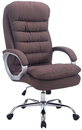 CLP XXL Bürostuhl Vancouver I Robuster Drehstuhl Mit Laufrollen I Schreibtischstuhl Mit Stoffbezug Bis 235 KG Belastbar, Farbe:braun