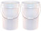 2x 20 Litre White Plastic Wash Bucket - Car Wash System - Pail