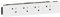 Quadruple prise de courant 4x2P+T Surface Soluclip blanc pour goulotte Mosaic à clippage direct 8 modules - LEGRAND