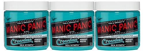Manic Panic Sea Nymph Pastel Classic Creme, Vegan, Cruelty Free, Green Semi Permanent Hair Dye, 3 x 118 ml
