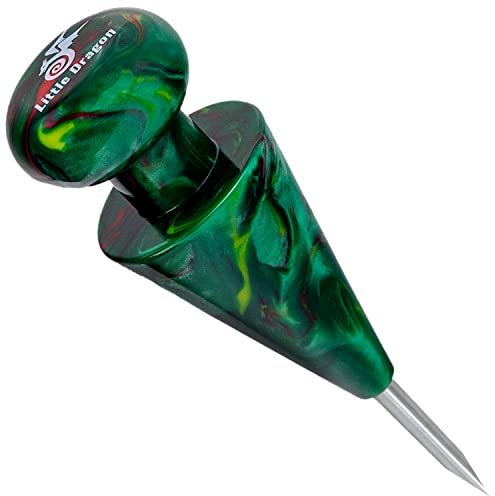 Tapón de narguile con punzón 2 en 1, elegante resina epoxi con punzón de acero inoxidable para facilitar la construcción de la cabeza. Se adapta a cualquier túnel gracias a su forma. (Verde)