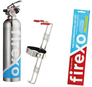 Firexo extintor de incendios pequeño Firexo (500 ml) y bolsita de extintor de incendios en cacerola, paquete de extintor multiusos para TODOS LOS INCENDIOS