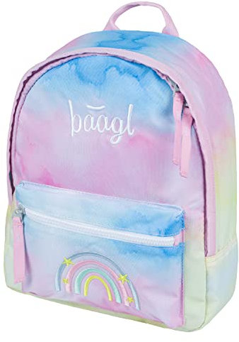 Baagl Kindergartenrucksack Mädchen, Kindergarten Rucksack Kinder, Kleiner Baby Rucksack, Kinderrucksack mit Brustgurt (Rainbow)
