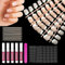 120 Stück Französisch Falsche Nägel Kit, Rosa Künstliche Nägel zum Aufkleben, Nägel Tipps mit Nagelfeilen und Stick 12 verschiedene Größen, Fake Nails für DIY Maniküre Dekoration